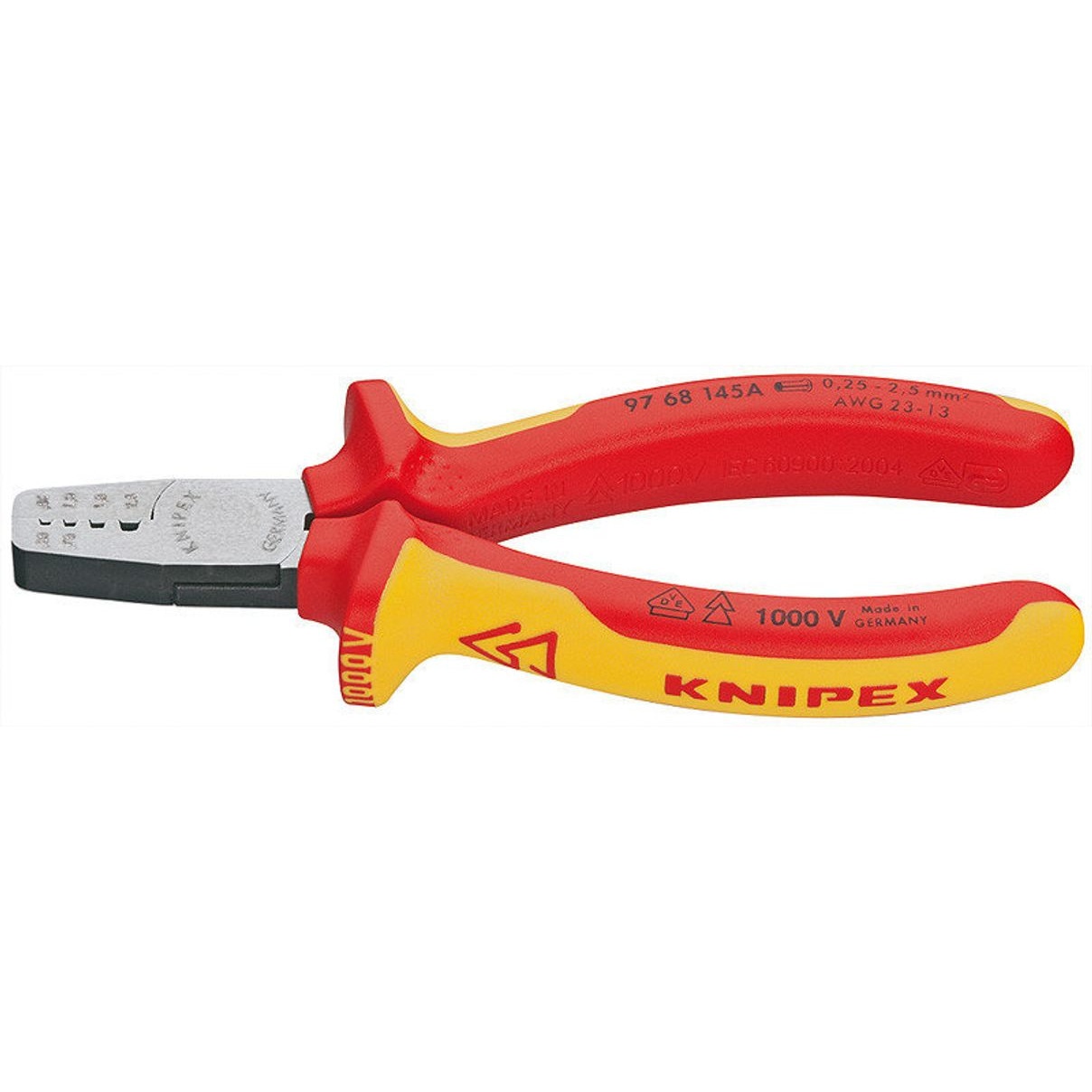 Cleste de sertizare ferule VDE, lungime 145mm, tensiune 1000V, Knipex