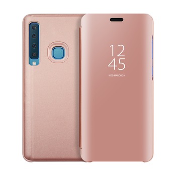 Husa Flip Mirror - Samsung Galaxy A9 2018 - Roz Husa Flip Mirror - Samsung Galaxy A9 2018 - Roz