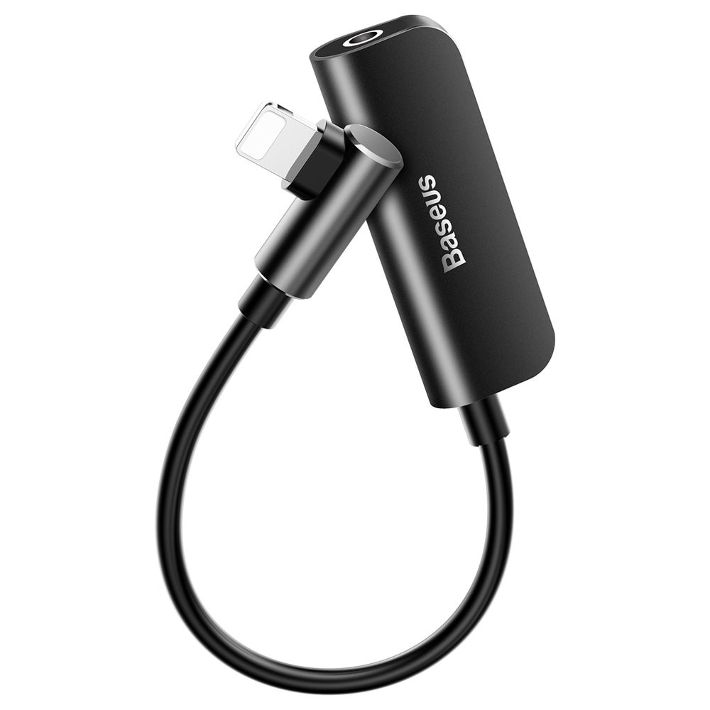 Adaptor Baseus Audio, cu 2 porturi Lightning si 1 audio jack 3.5 mm