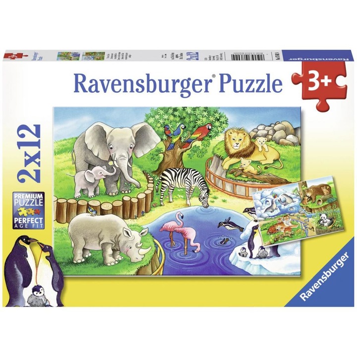 Ravensburger 6076024 Állatkerti állatok 2 x 12 darabos puzzle