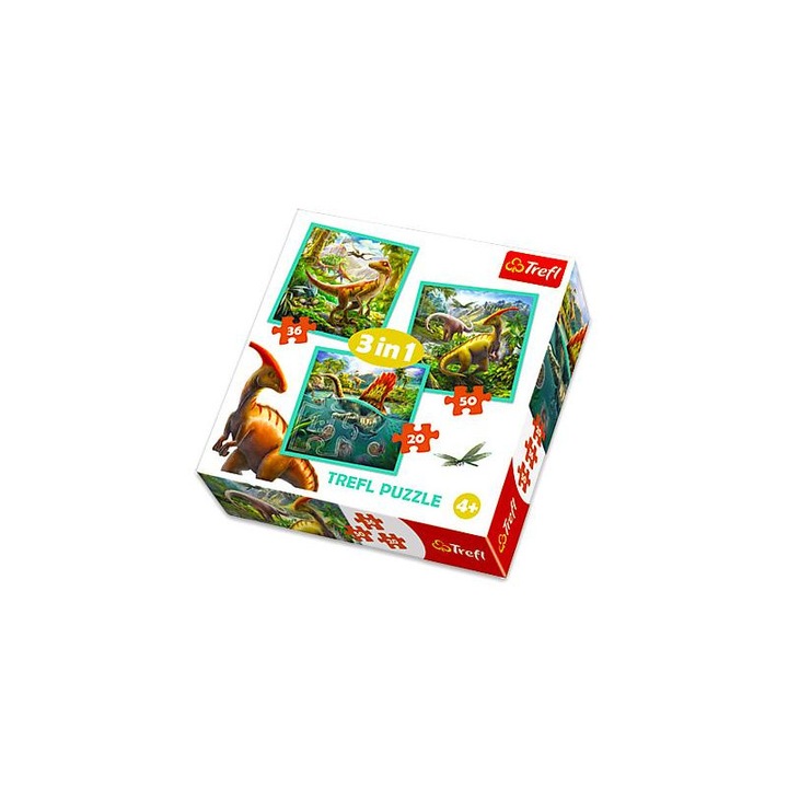 Trefl 1348378 Trefl: dinoszauruszok 3 az 1-ben puzzle