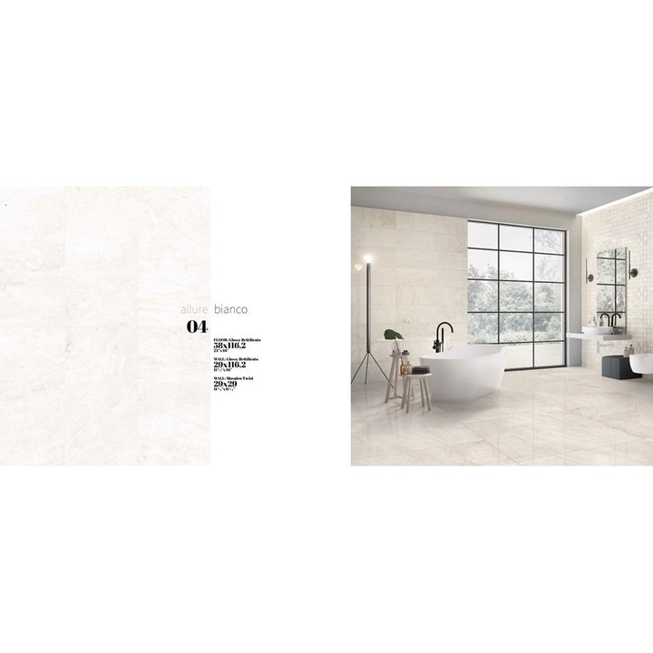 Gresie ALLURE BIANCO RT - 58X58 cm