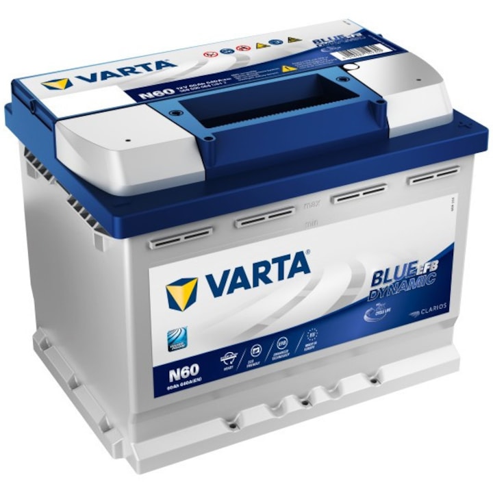 Baterie auto Varta Blue EFB, 60Ah, EN 560A, 242x175x190, start - stop