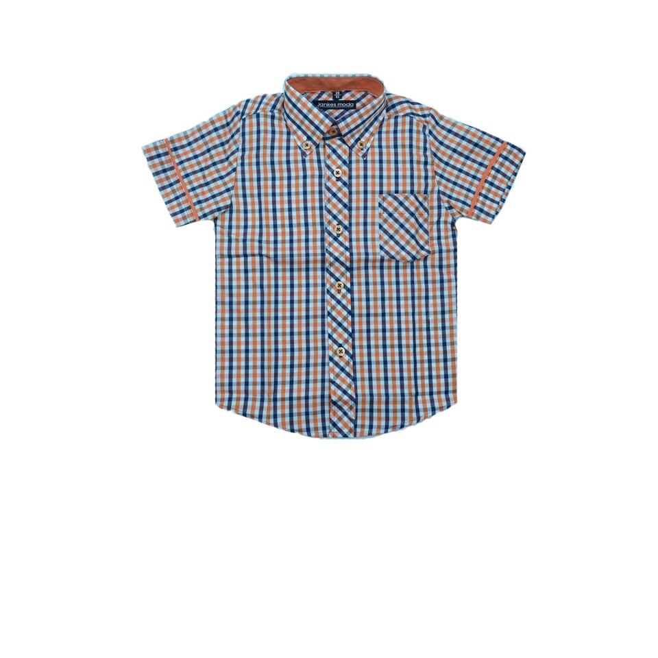 Camasa maneca scurta baietei Jankes JNK-003, Multicolor, 92