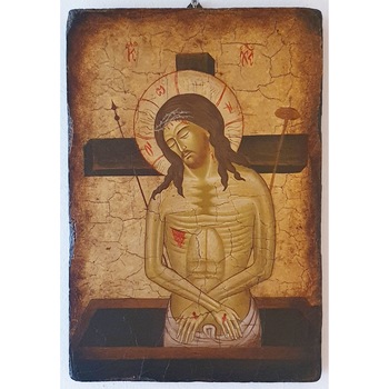 Icoana pictata pe lemn Bizantina Speciala cu Iisus Hristos 3, Artizanat Opait, 18X14cm Icoana pictata pe lemn Bizantina Speciala cu Iisus Hristos 3, Artizanat Opait, 18X14cm
