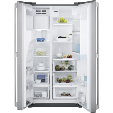 Side by side Electrolux EAL6142BOX, 527 l, Clasa A+, No frost, Iluminare LED, H 178 cm, Inox antiamprenta