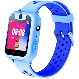 Ceas smartwatch GPS copii MoreFIT™ MX600, functie telefon, monitorizare GPS, localizare camera foto, monitorizare spion, touchscreen, lanterna, buton SOS, perimetru siguranta, albastru + SIM prepay