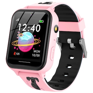 Ceas smartwatch GPS copii MoreFIT™ MX600, functie telefon, monitorizare GPS, localizare camera foto, monitorizare spion, touchscreen, lanterna, buton SOS, perimetru siguranta , roz, SIM prepay inclus