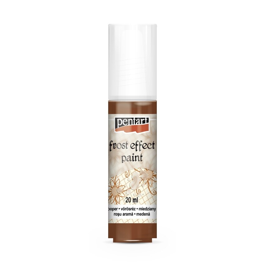 Vopsea satinare de sticla (efect gheata) Pentart - cupru, 20 ml