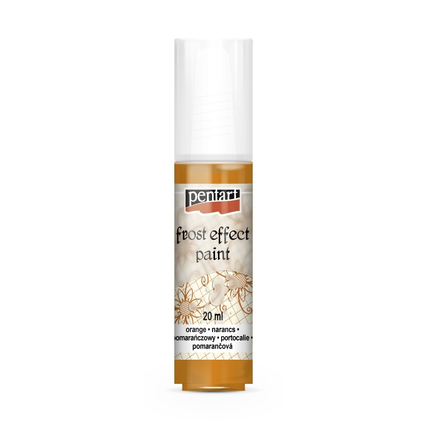 Vopsea satinare de sticla (efect gheata) Pentart - portocaliu, 20 ml