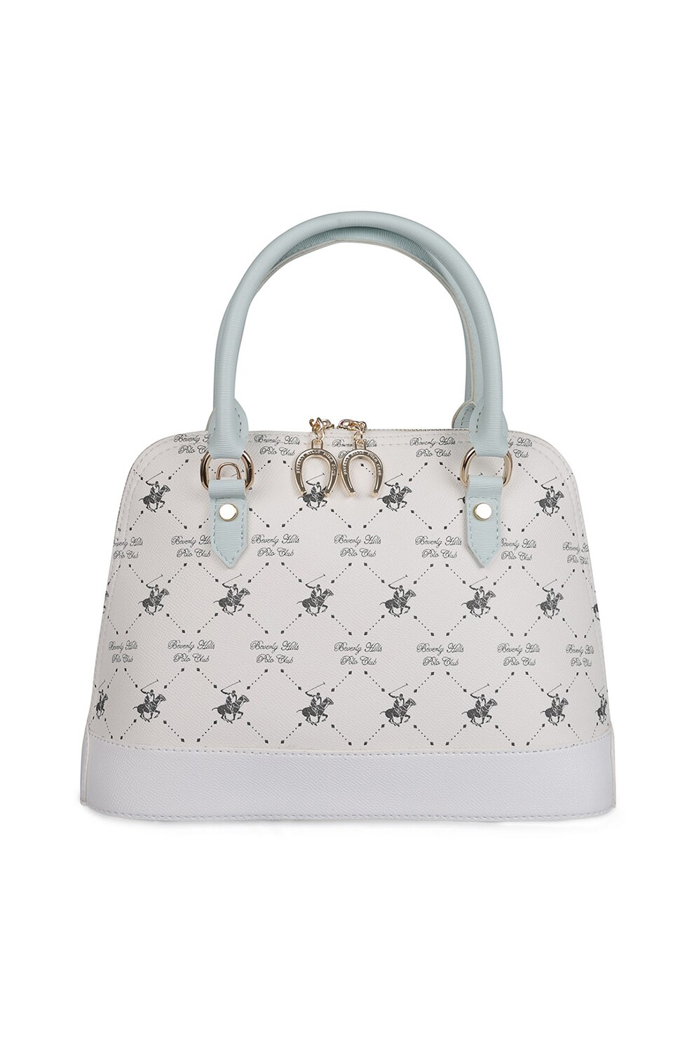 Beverly Hills Polo Club, Geanta crossbody de piele ecologica, alb prafuit