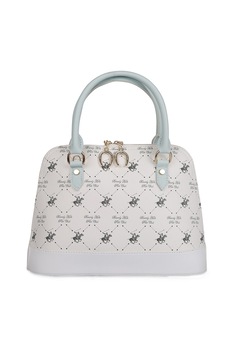 Beverly Hills Polo Club, Geanta crossbody de piele ecologica, alb prafuit Beverly Hills Polo Club, Geanta crossbody de piele ecologica, alb prafuit