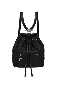 Beverly Hills Polo Club, Rucsac de piele ecologica cu buzunar frontal, Negru Beverly Hills Polo Club, Rucsac de piele ecologica cu buzunar frontal, Negru