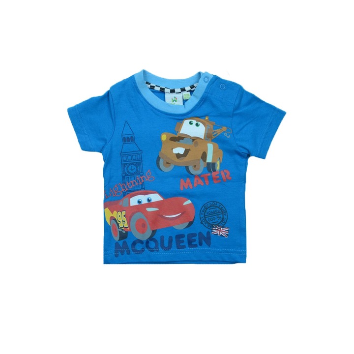 Тениска с къс ръкав за момче Disney Cars DISK-JTJM41101-80, Синя 80 СМ