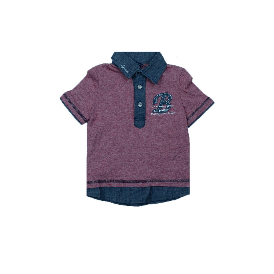 Tricou maneca scurta baietei GT GT-3074, Visiniu 92 cm