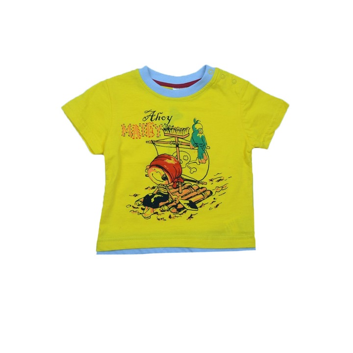 Tricou cu maneca scurta pentru baieti Wendee DY101309-74, Galben 19359