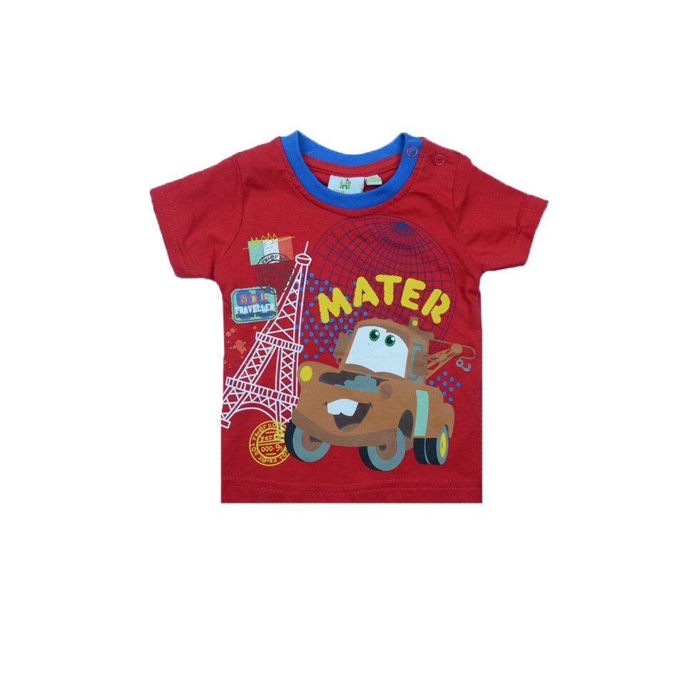 Tricou maneca scurta baietei Disney Cars DISK-JTJM41100R, Rosu, 92 cm