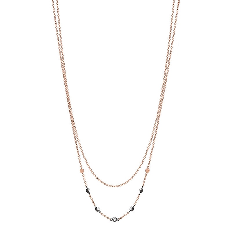 Colier Fossil Vintage Glitz JF02590998, Rose gold