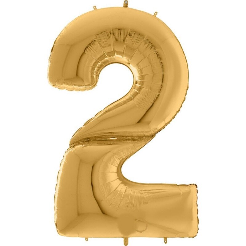 Balon Folie Mare Cifra 2 Auriu - 64