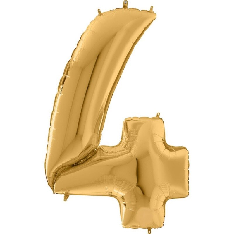Balon Folie Mare Cifra 4 Auriu - 64