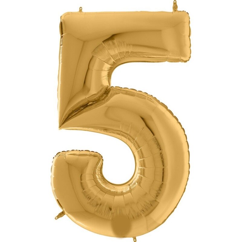 Balon Folie Mare Cifra 5 Auriu - 64