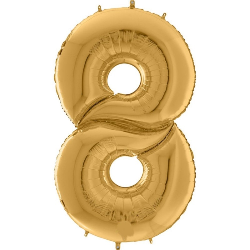 Balon Folie Mare Cifra 8 Auriu - 64