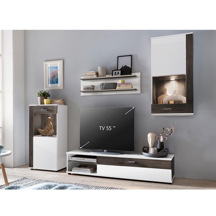 Living Genarom Lizzy IV A9LZ0JVA04 Alb / Sosna Norweska, 243 x 190 x 40 cm