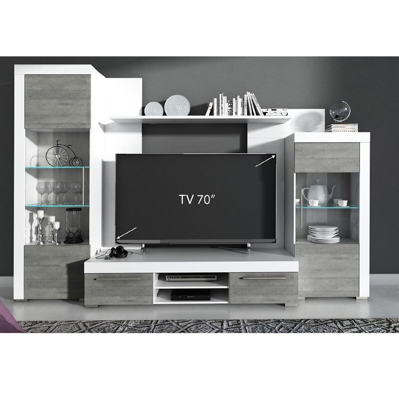 Living Genarom AVIO A9AI0QVA01 Alb / Imitatie Beton, 280 x 191 x 46,5 cm