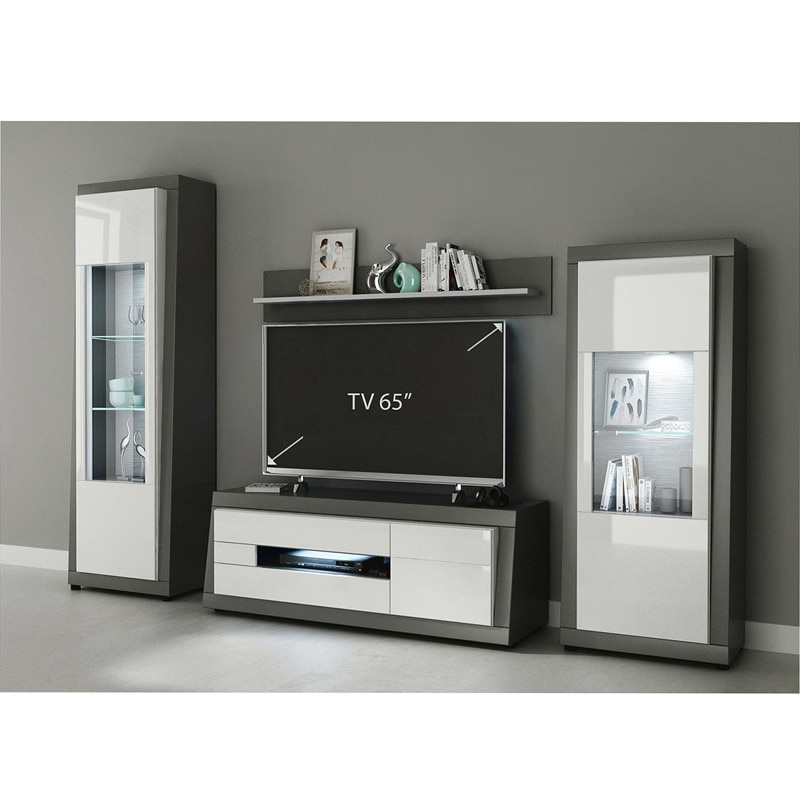 Living Genarom Magnus A4MGQ0VA02 Alb Lucios/Grafit, 310 x 205,5 x 47,5 cm