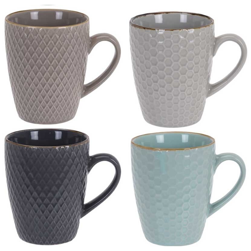 Set cani Emako, Ceramica, 4 articole, 300 ml