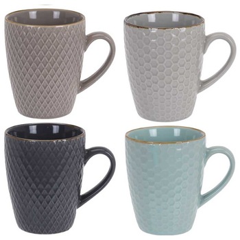 Set cani Emako, Ceramica, 4 articole, 300 ml Set cani Emako, Ceramica, 4 articole, 300 ml