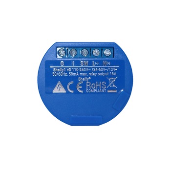 Releu pentru automatizari Smart Home, Shelly, Shelly1, Wi-Fi, 2.4 GHz b/g/n Releu pentru automatizari Smart Home, Shelly, Shelly1, Wi-Fi, 2.4 GHz b/g/n