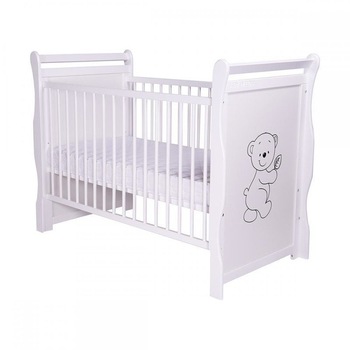 Patut din lemn BabyNeeds - Jas Ursulet 120x60 cm, Alb + Saltea 12 cm Patut din lemn BabyNeeds - Jas Ursulet 120x60 cm, Alb + Saltea 12 cm