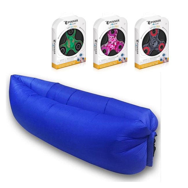 Saltea gonflabila Air Sofa - Lazy Bag - Albastru inchis + Spinner Fidget
