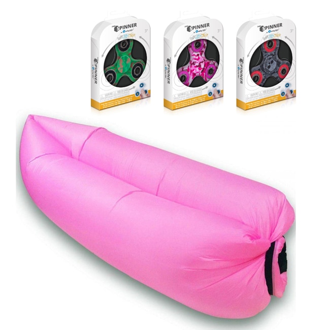 Saltea gonflabila Air Sofa - Lazy Bag - Roz deschis + Spinner Fidget