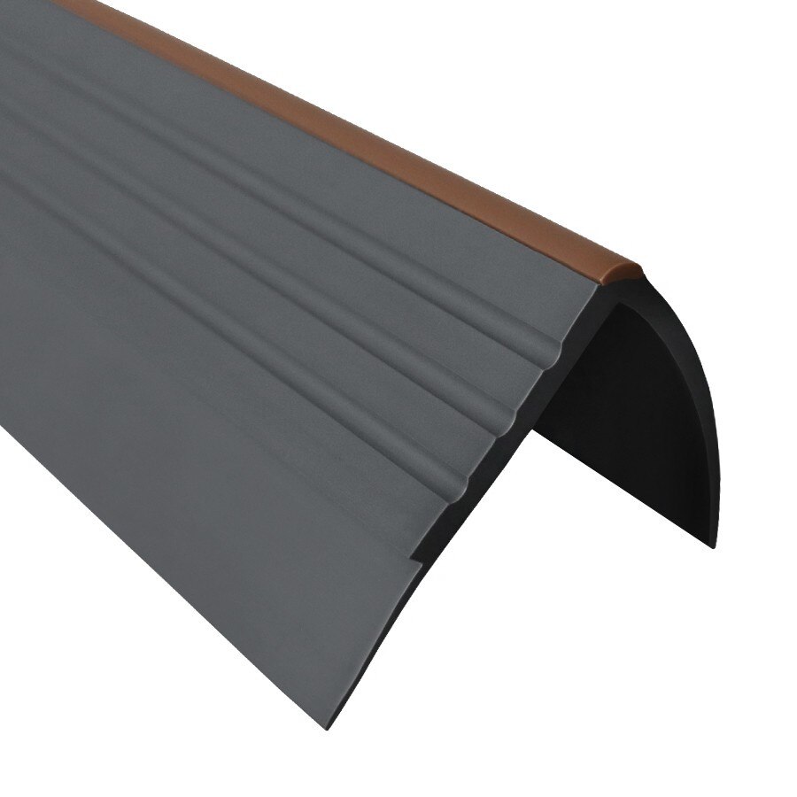 Profil treapta antialunecare Quest, 1,5 m, PVC, Gri inchis/Maro