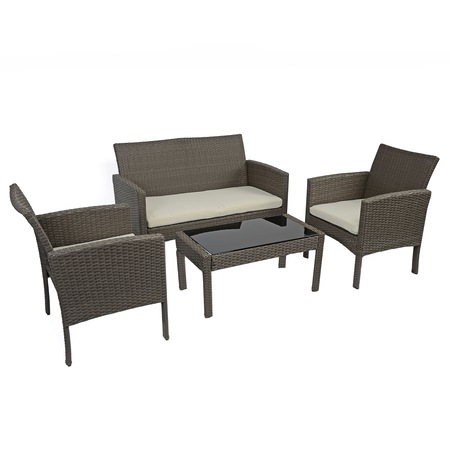 Set mobilier gradina/terasa Kring Bahamas, masa, canapea, 2 fotolii, bej