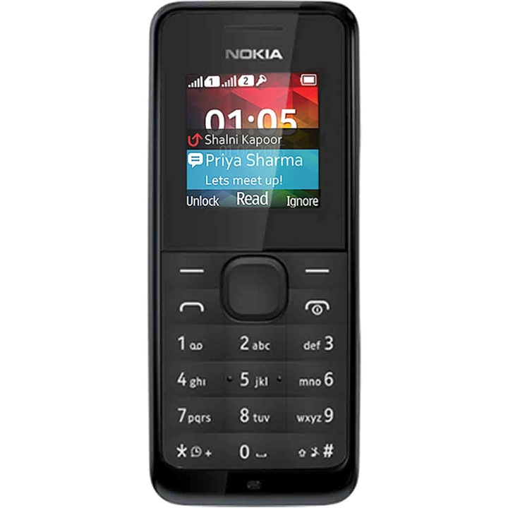 Telefon mobil Nokia 105, Dual Sim, Black