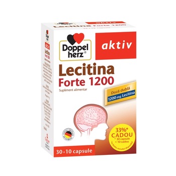 Doppelherz aktiv Lecitina Forte 1200, 30 capsule + 10 cadou Doppelherz aktiv Lecitina Forte 1200, 30 capsule + 10 cadou