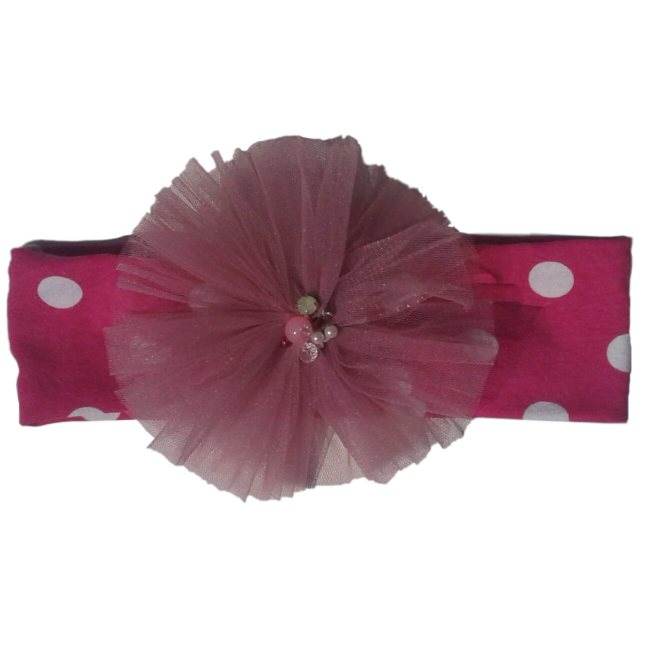 Bentita elastica, Hand made, Bumbac, Roz, 40 cm