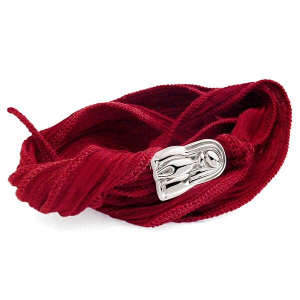 KOTYS, protectoarea mamei si a copilului. Bijuterie cu poveste, design premium modern, placare cu Argint 925 pe bratara din matase, culoare Red Wine (Bordo)