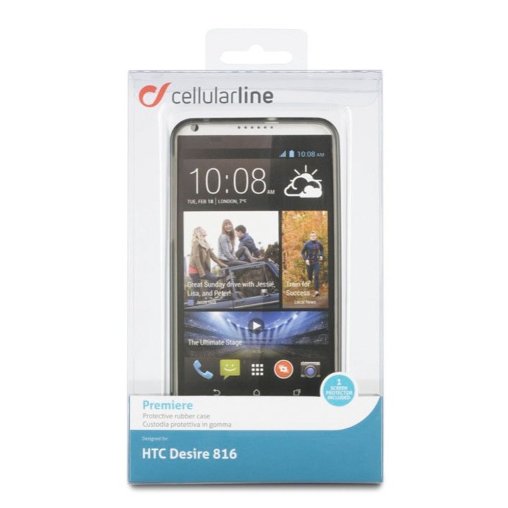 Калъф за телефон Cellular Line Premiere + Screen Protector, за HTC Desire 816