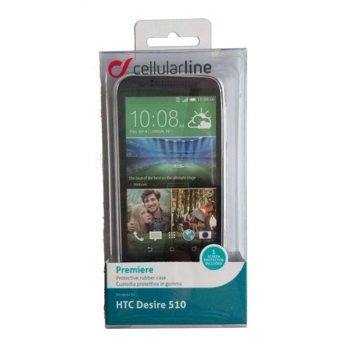 Калъф за телефон Cellular Line Premiere за HTC Desire 510 с допълнителен Screen Protector