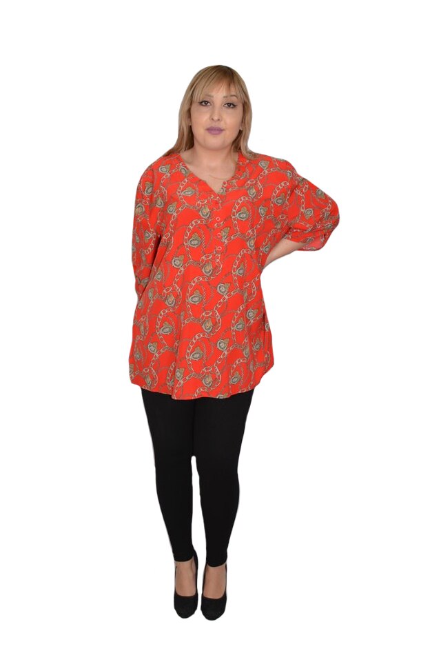 Bluza casual-elegant, lejera, model vintage, D&J Exclusive, Rosu