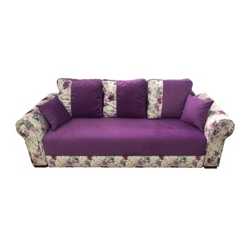 Canapea extensibila Bella, MobAmbient, Mov, material textil, extensie 140 cm din plasa de arcuri tip relaxa, lada de depozitare, 3 perne mari si 2 perne mici incluse, 240 x 140 cm Canapea extensibila Bella, MobAmbient, Mov, material textil, extensie 140 cm din plasa de arcuri tip relaxa, lada de depozitare, 3 perne mari si 2 perne mici incluse, 240 x 140 cm