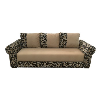 Canapea extensibila Bella, MobAmbient, Maro, material textil, extensie 140 cm din plasa de arcuri tip relaxa, lada de depozitare, 3 perne mari si 2 perne mici incluse, 240 x 140 cm Canapea extensibila Bella, MobAmbient, Maro, material textil, extensie 140 cm din plasa de arcuri tip relaxa, lada de depozitare, 3 perne mari si 2 perne mici incluse, 240 x 140 cm