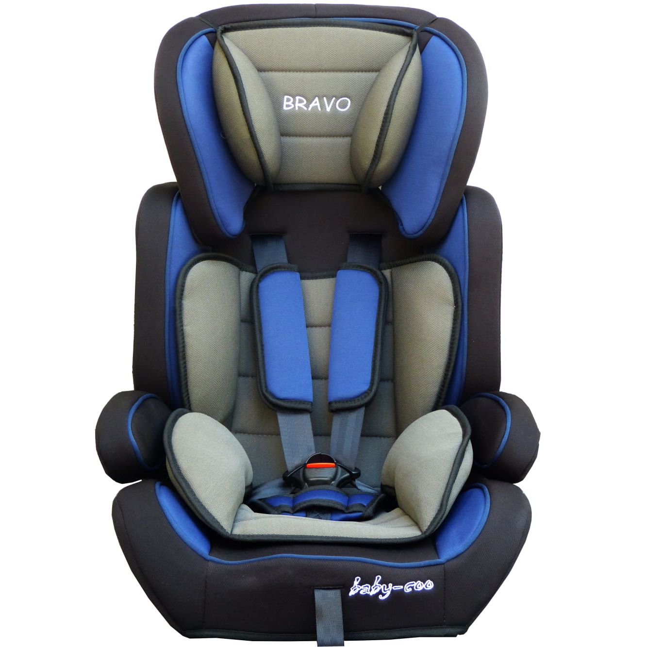 Scaun auto 3 in 1 KINDERCARE™ 9-36Kg, Centura SABELT cu prindere in 5 puncte, Protectie laterala, Tetiera, Spatar si Centuri Ajustabile, Pernite Suplimentare pe 3 Zone, Cotiere, Protectie centuri, Husa detasabila si lavabila, seria Bravo, Albastru