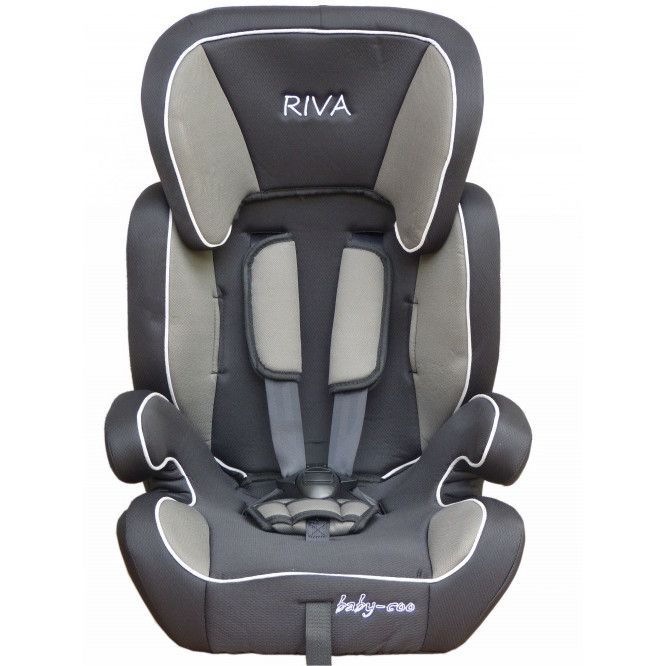 Scaun auto 3 in 1 KINDERCARE™ 9-36Kg, model Riva cu Centura SABELT prindere in 5 puncte, Spatar Detasabil, Protectie laterala, Tetiera si Centuri ajustabile, Cotiere, Husa detasabila si lavabila, Gri