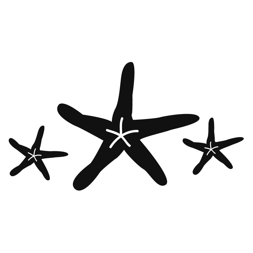 Sticker decorativ StickerStore 3 Stelute de mare, 40x23 cm, Negru
