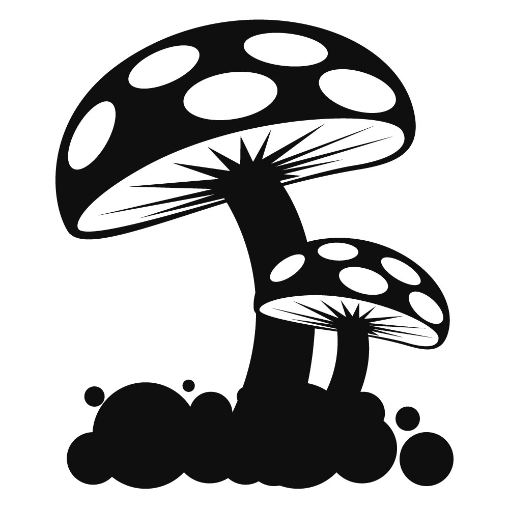 Sticker decorativ StickerStore Ciuperca, 30x35 cm, Negru